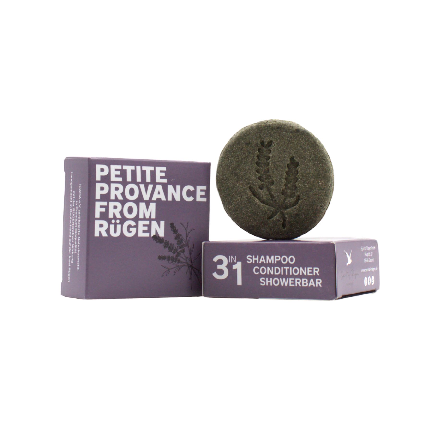 Spirit of Rügen festes Bio Shampoo-Conditioner-Showerbar Lavendelbrise