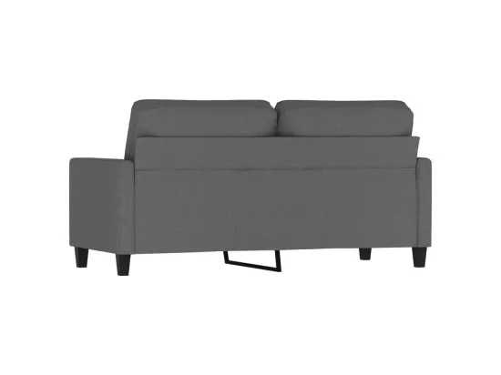 Canapé à 2 places Gris foncé 140 cm Tissu