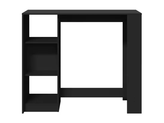 Table de bar avec étagère noir 124x46x103,5cm bois d'ingénierie