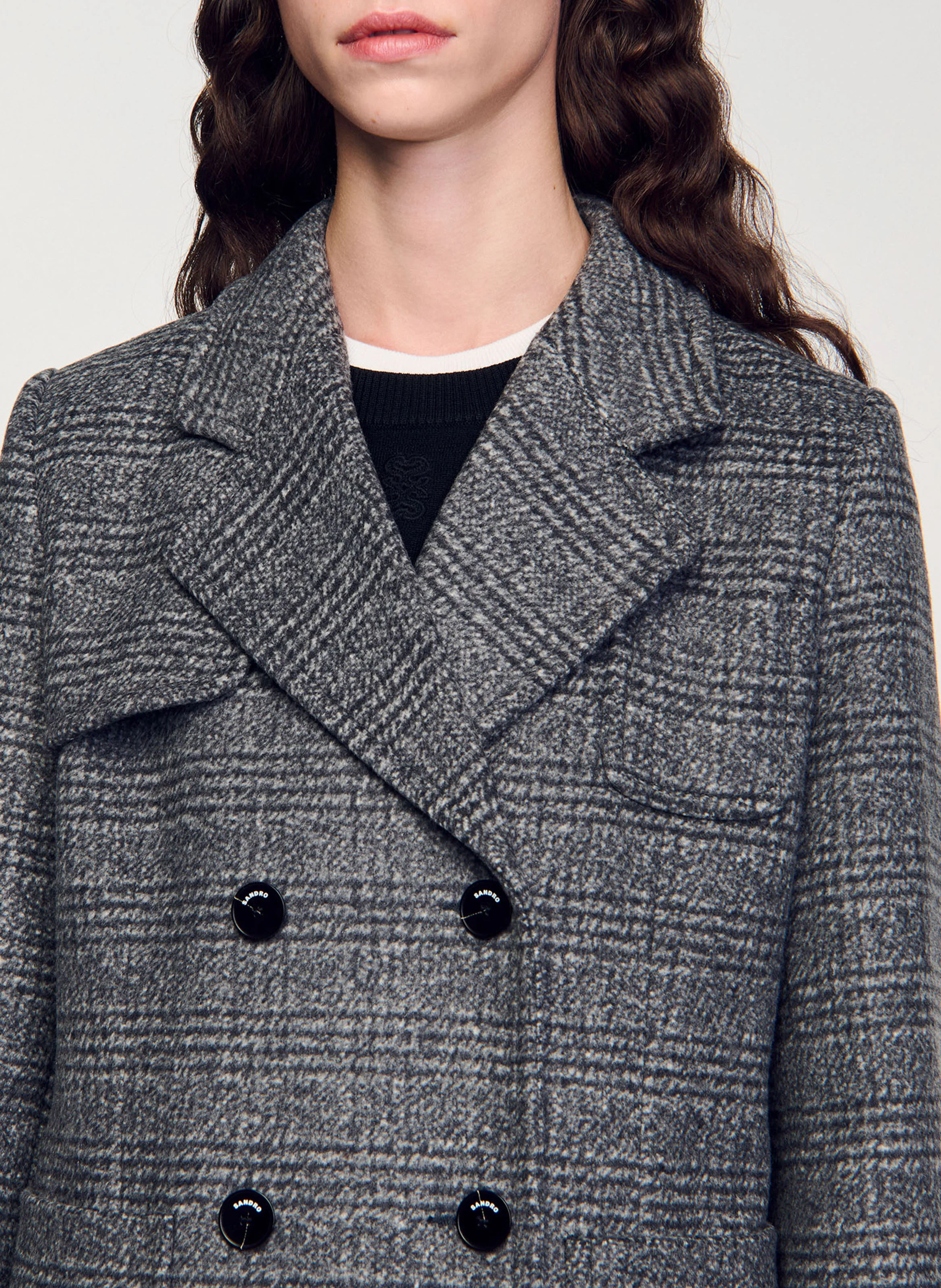 Manteau droit col tailleur | Gris