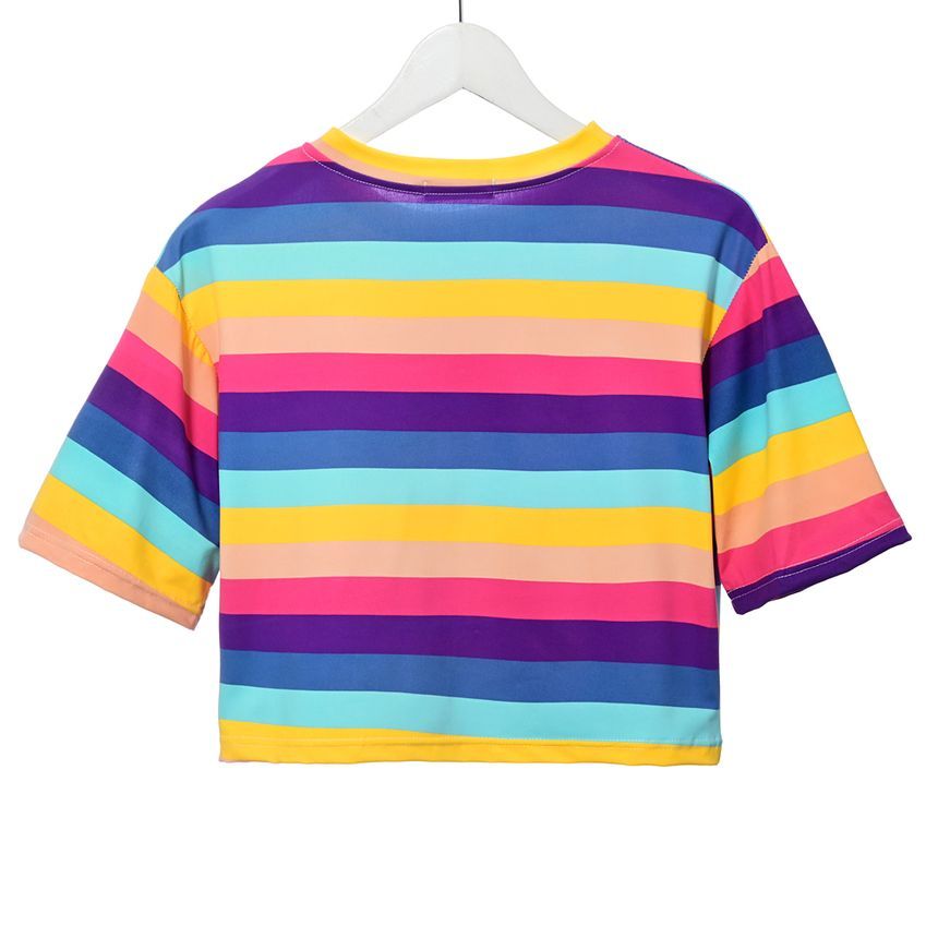 Edise - T-shirt met korte mouwen en regenboogstrepen