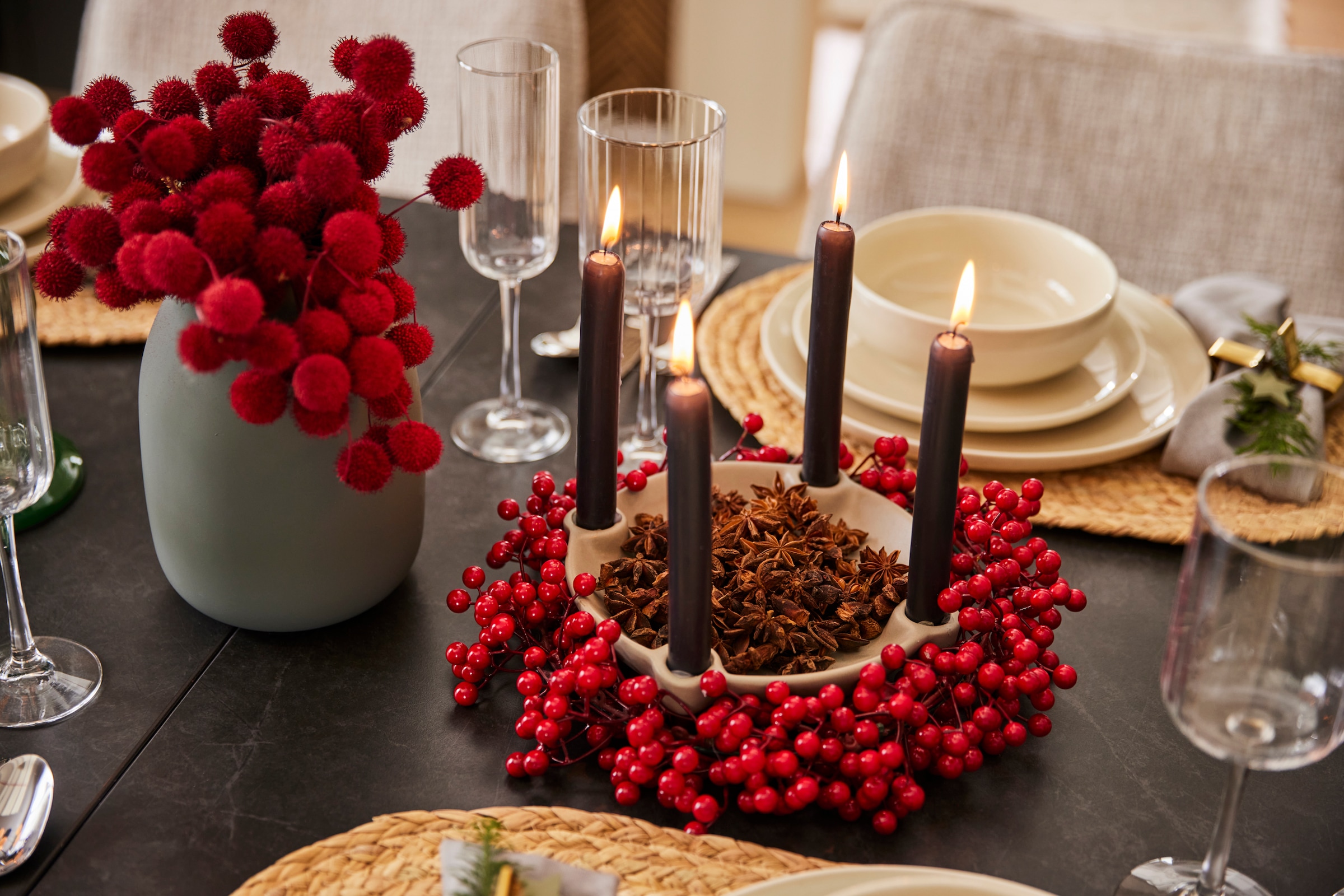 LeGer Home by Lena Gercke Dekokranz »Künstlicher X-Mas / Weihnachtskranz« vielseitig einsetzbare Weihnachtsdeko, mit zahlreichen Beeren