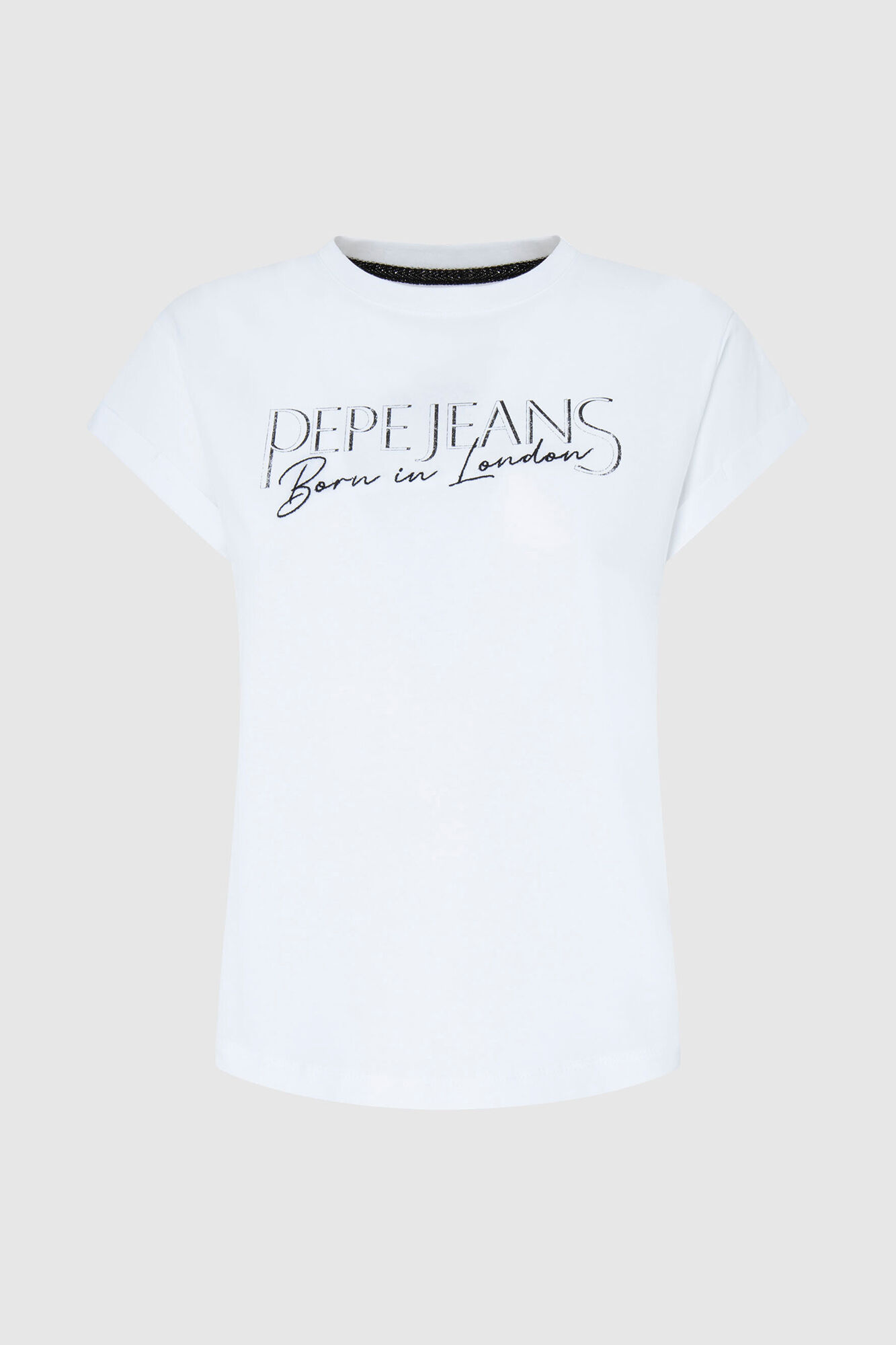 Camiseta de algodão com estampa de logotipo