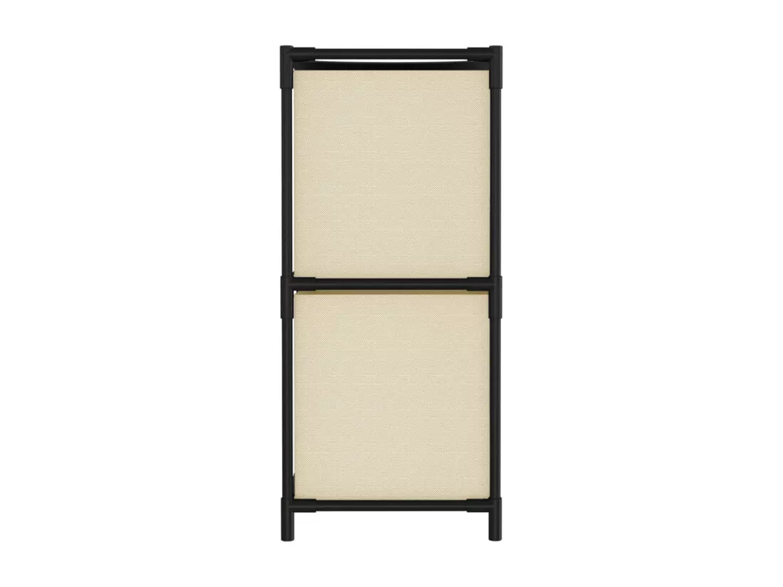 Armoire de rangement 4 paniers en tissu Crème 63x30x71 cm Acier
