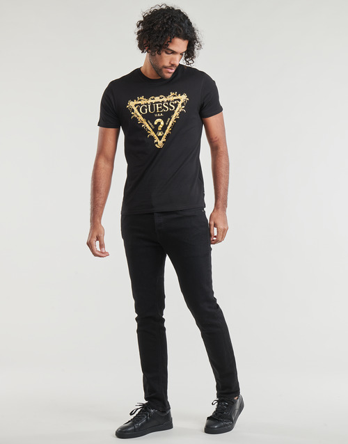 Guess - SS BSC GUESS TRI SCROLL TEE - Noir