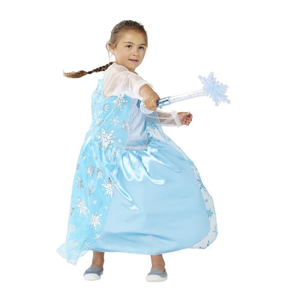 Déguisement Princesse des glaces robe bleu et argenté 7/10 ans