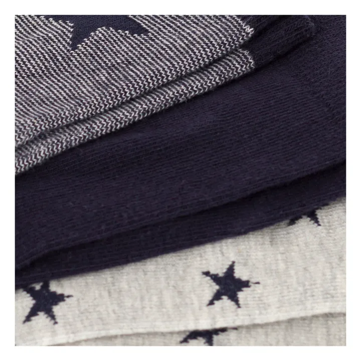 Petit Bateau Lot 3 Paires de Chaussettes Etoiles | Bleu marine