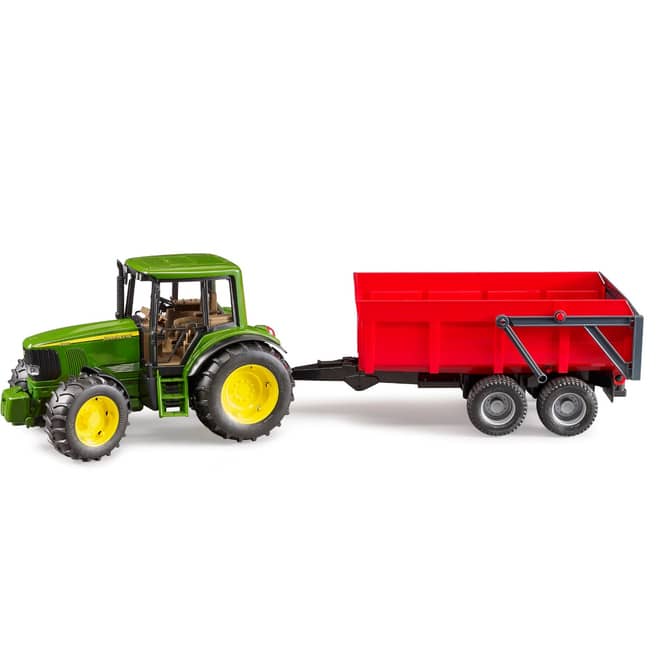 BRUDER 2057 John Deere 6920 mit Wannenkippanhänger (rot)
