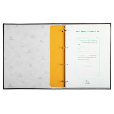 Exacompta - Carton de 10 reliures registres assemblées générales - 32 x 25 cm - 4 anneaux
