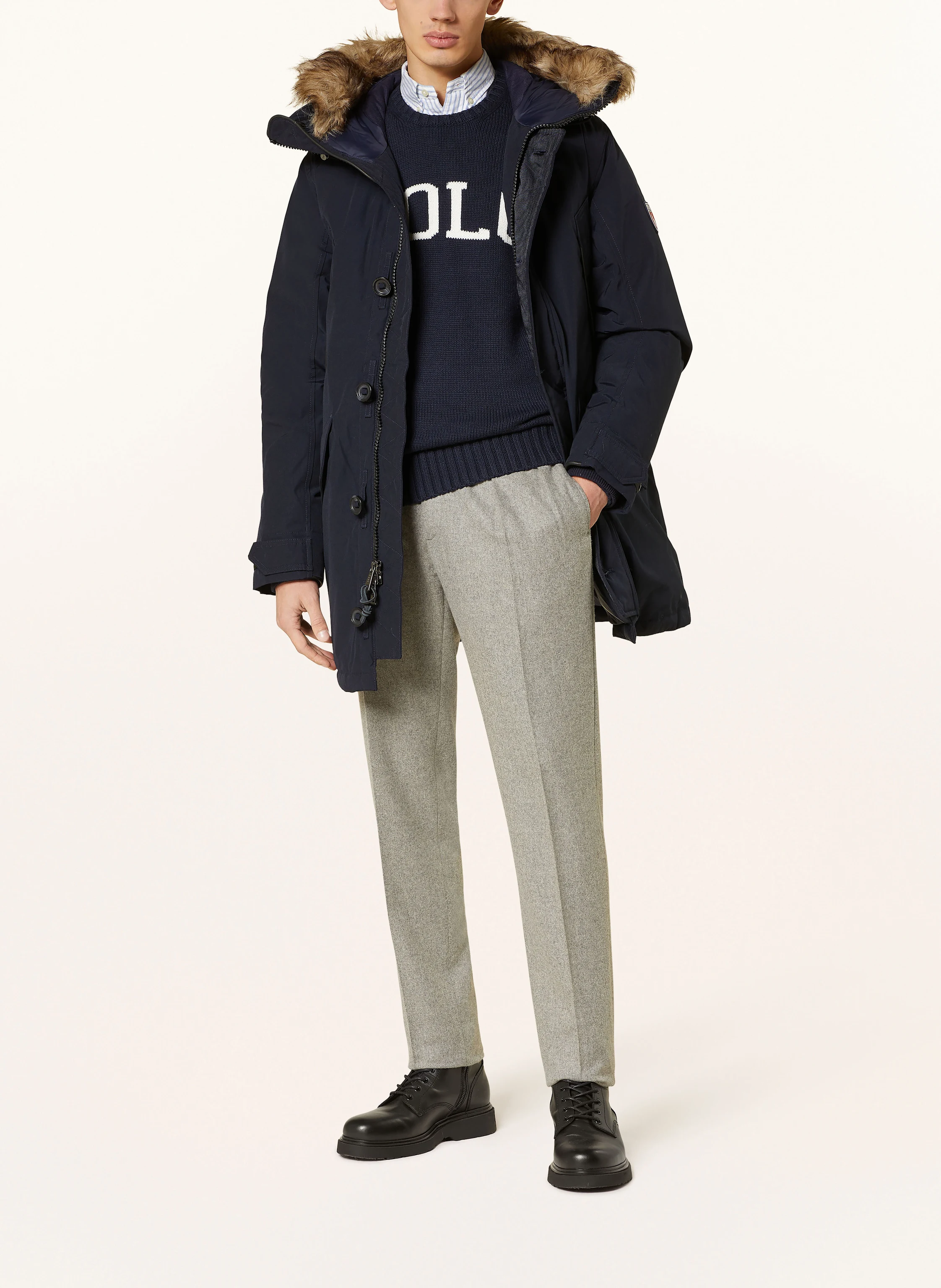 POLO RALPH LAUREN Daunenparka mit abnehmbarem Kunstpelz