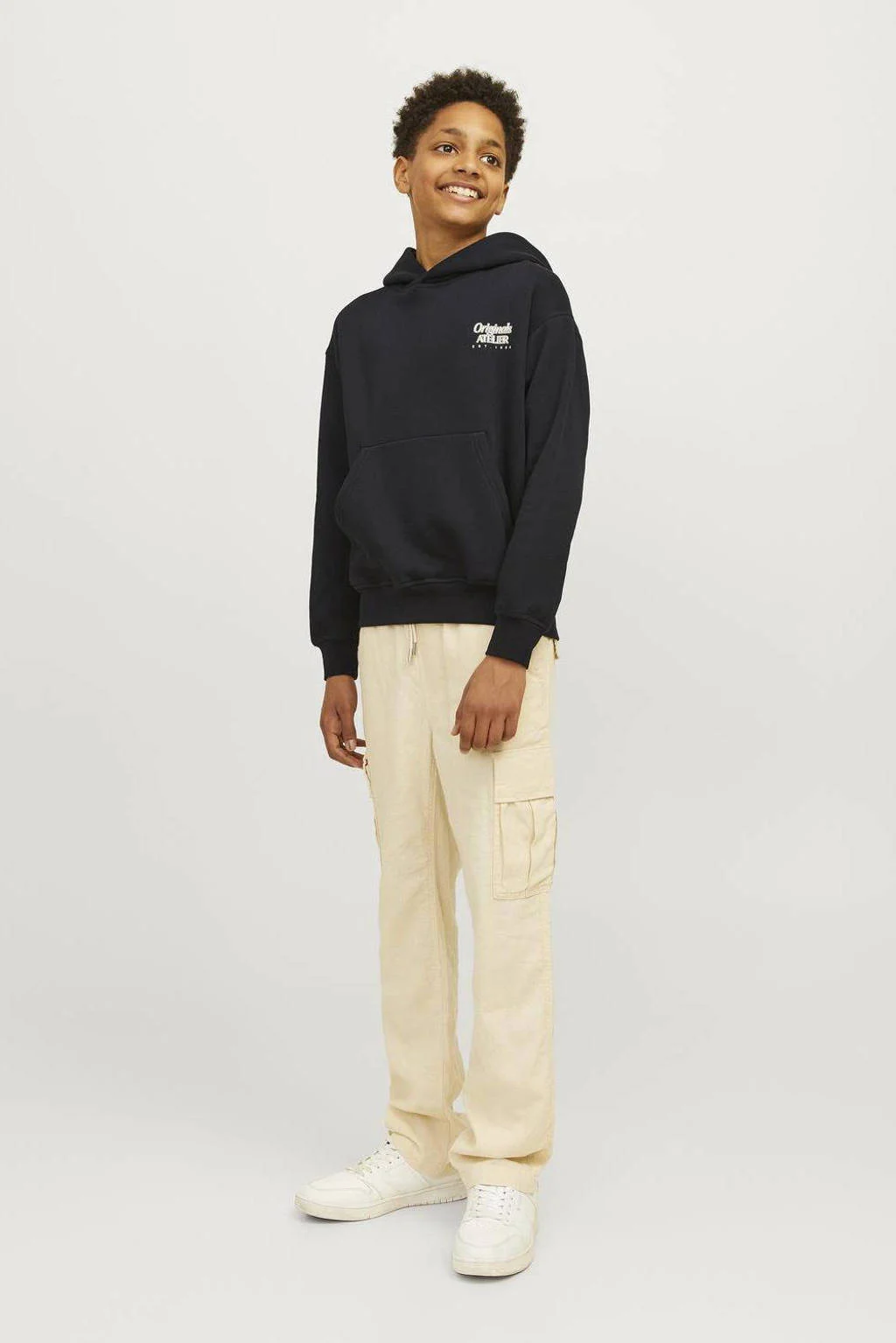 JACK & JONES hoodie JORBROOKLYN met backprint zwart
