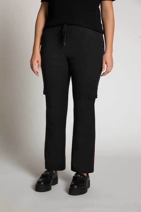 7/8-Hose Mandy, weites Bein, Cargotaschen, Bindeband