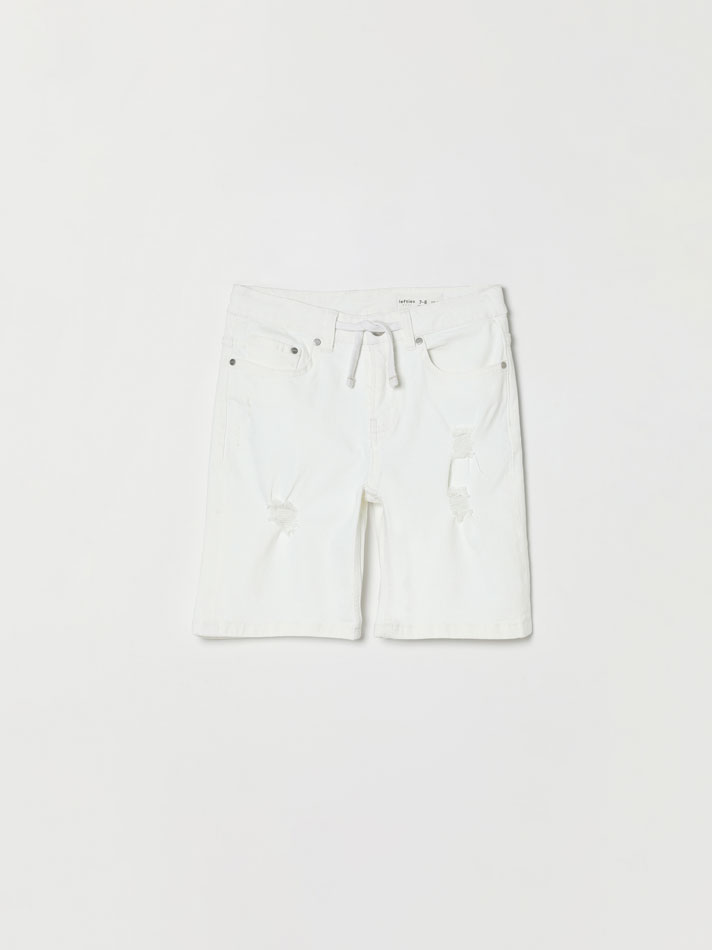 Bermuda jeans confortável - Branca