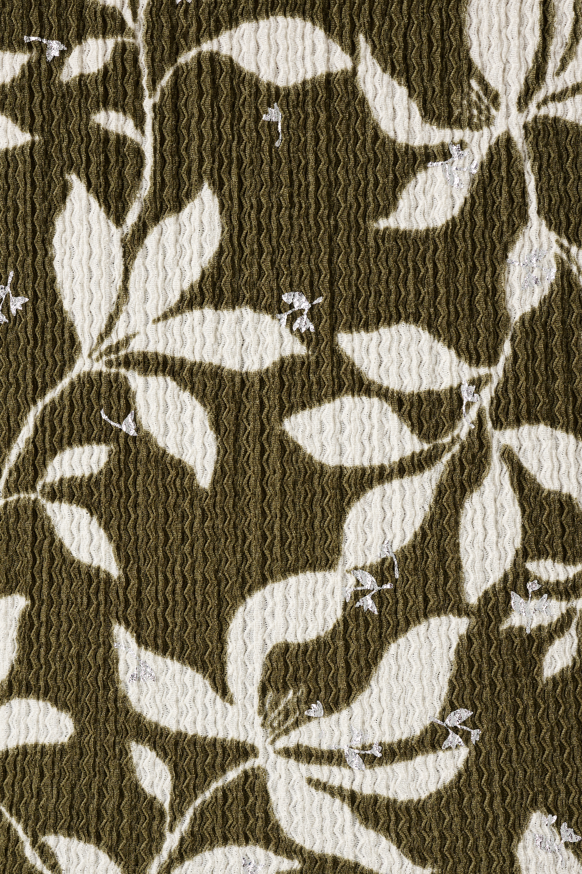 Top met print en stuctuur Multi Khaki