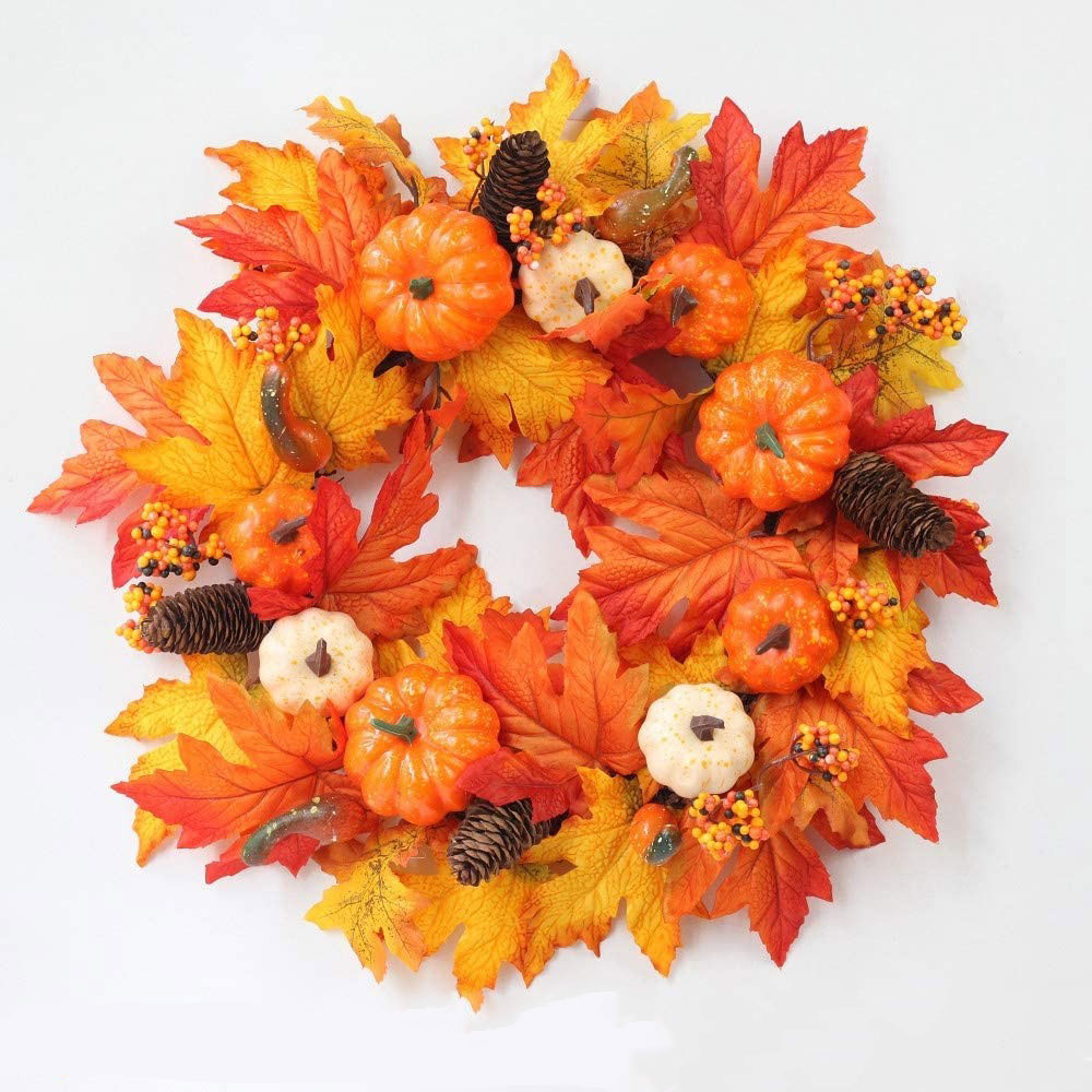 (56-tlg. Set) Herbst Dekoration Thanksgiving Herbst Laub / Kürbis / Eicheln / Tannenzapfen