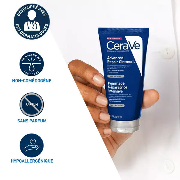 Pomada CeraVe Reparação Intensiva para Rosto e Corpo, Pele Muito Seca, 88ml