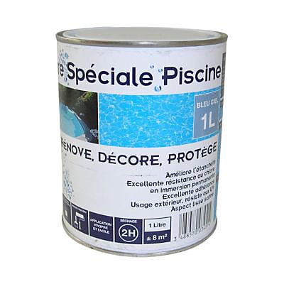 Peinture extérieure spéciale piscine bleu ciel 1L