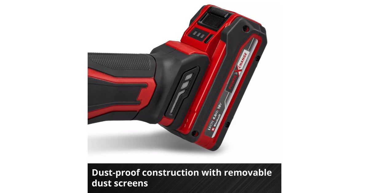 EINHELLAccu Haakse Sliijper TE-AG 18/125-2 Li (1x4,0 Ah) haakse slijper  (Rood/zwart, Incl. 4.0 Ah Power X-Change accu en oplader)