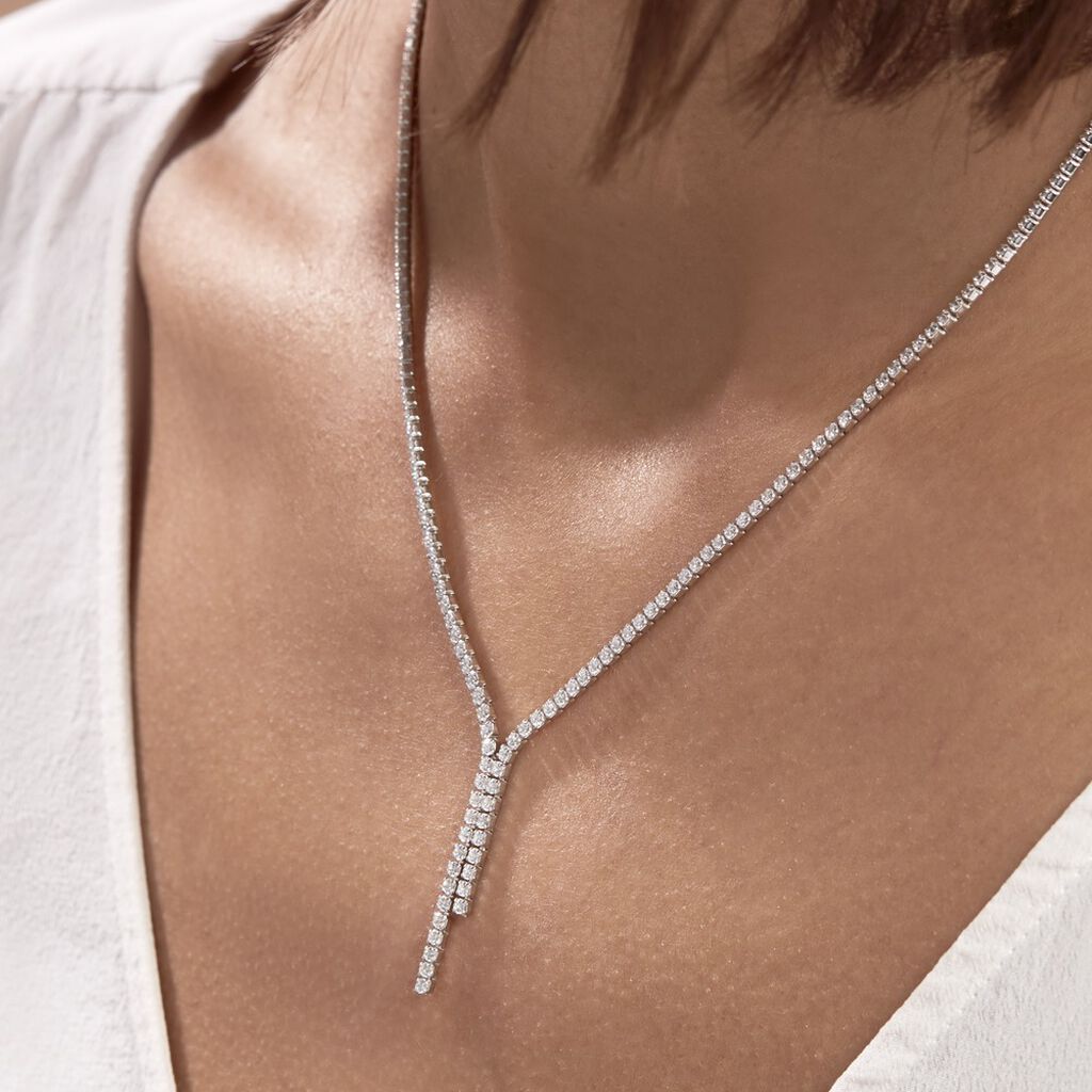 Collier Anthia Argent Blanc Oxyde De Zirconium