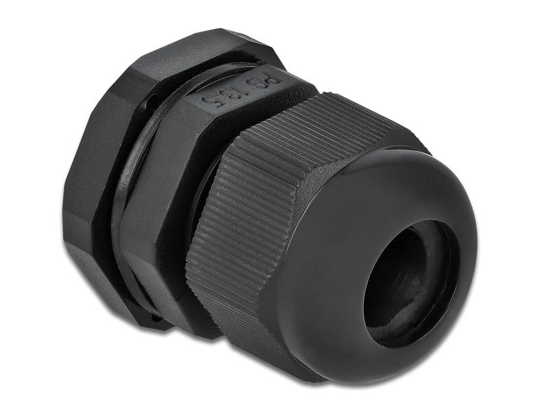 Delock Kabelverschraubung PG13.5, 24 mm 10 Stück, Schwarz Delock Kabelverschraubung PG13.5 10 Stück schwarz