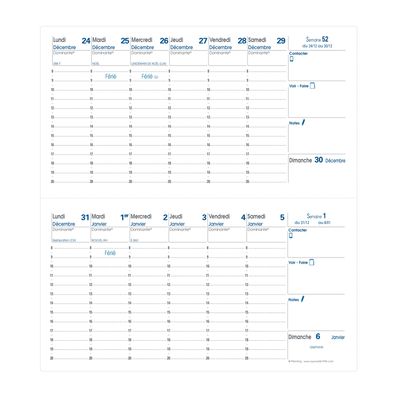 Agenda Impala Bi-Planning - 2 semaines sur 2 pages - 8,8 x 17 cm - disponible dans différentes couleurs - Quo Vadis