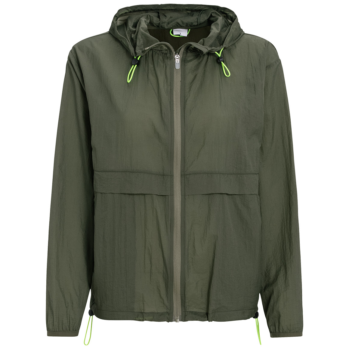 Gina Sports Damen Sport-Jacke mit Kapuze dunkelgrün