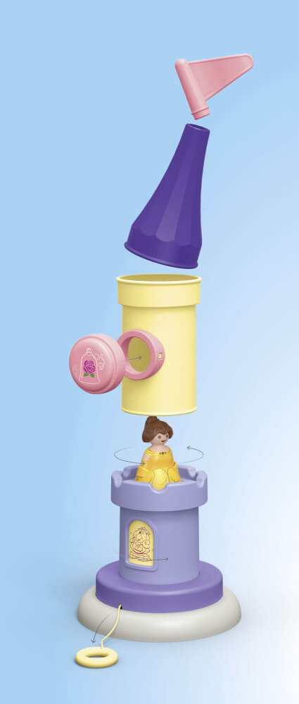 PLAYMOBIL 71458 1.2.3 & Disney: Belles Spielturm mit Melodie