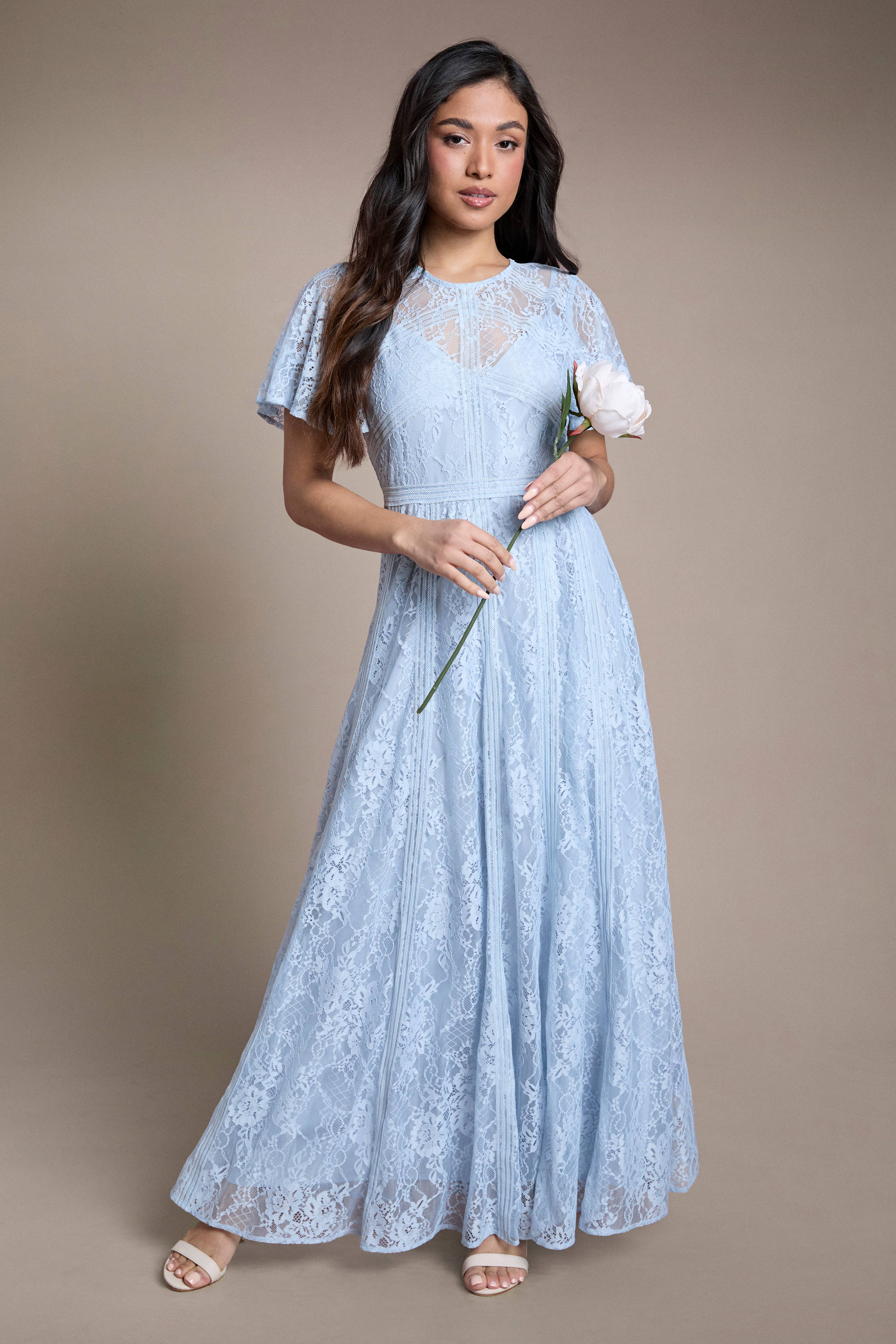 Oasis Robe De Demoiselle D'honneur Petite En Dentelle À Manches Ange