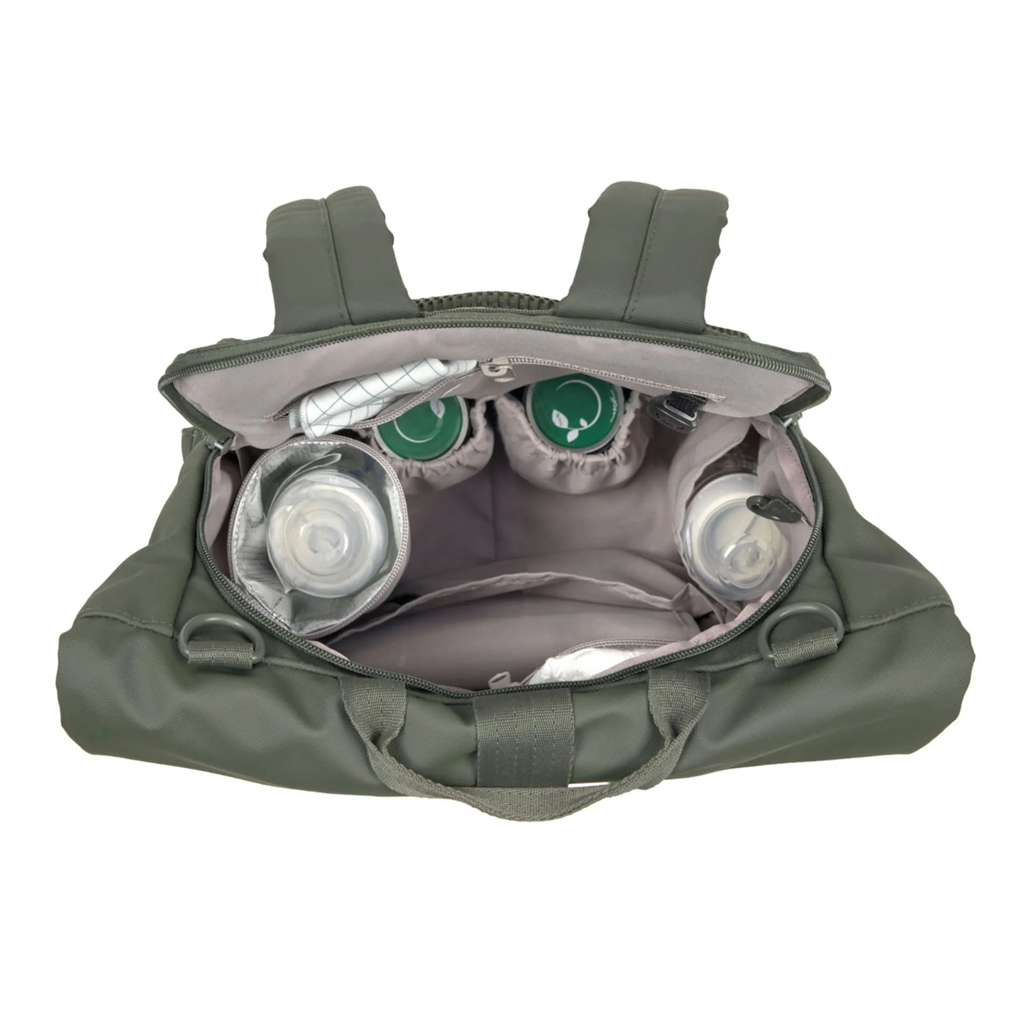 Lassig Sac à Couches à Dos Rolltop - Olive