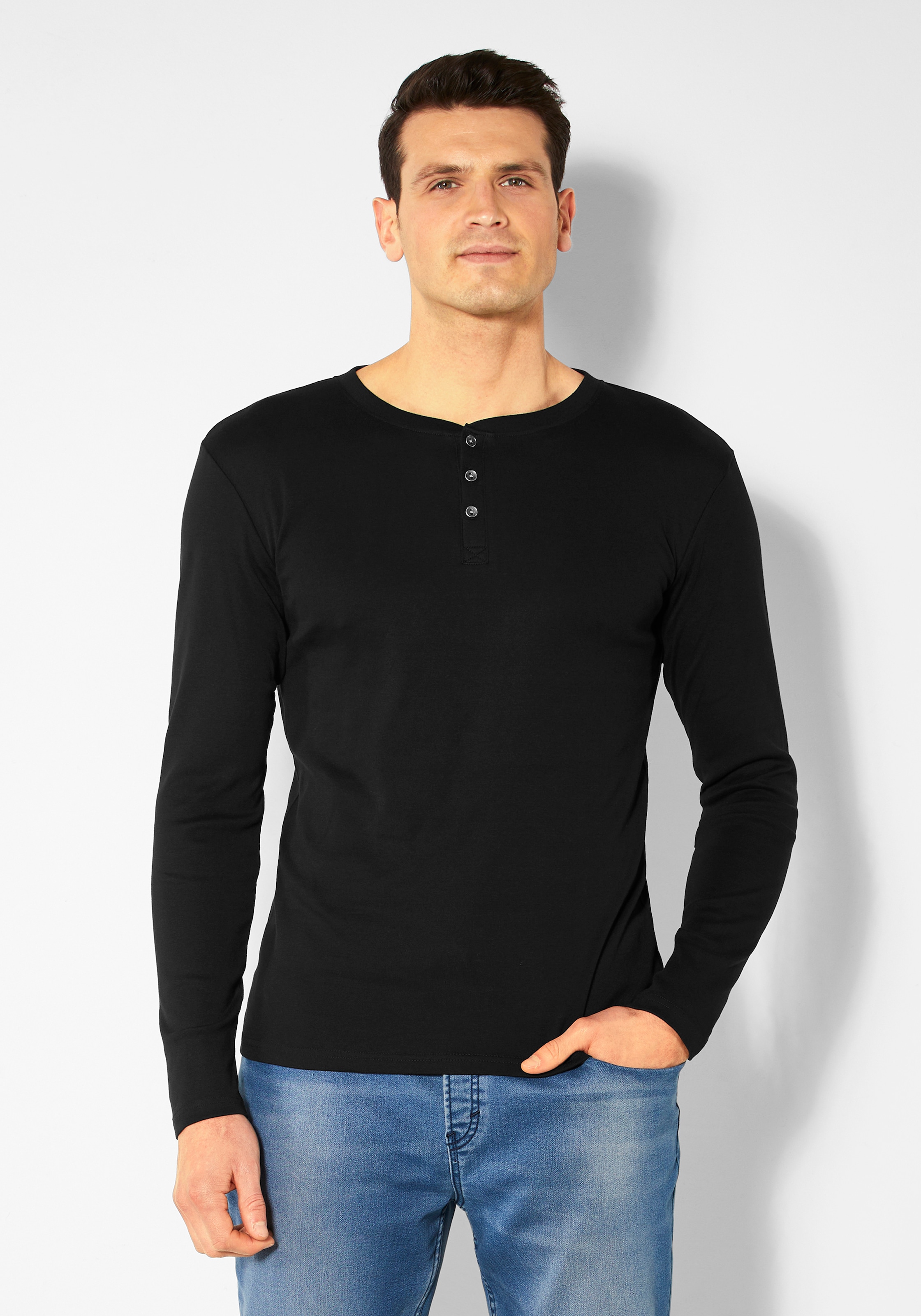 H.I.S Langarmshirt , mit aufwendiger Knopfleiste