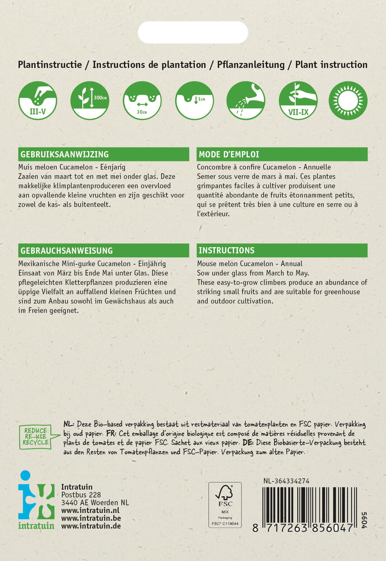 Intratuin groentezaad Muismeloen (Cucamelon)