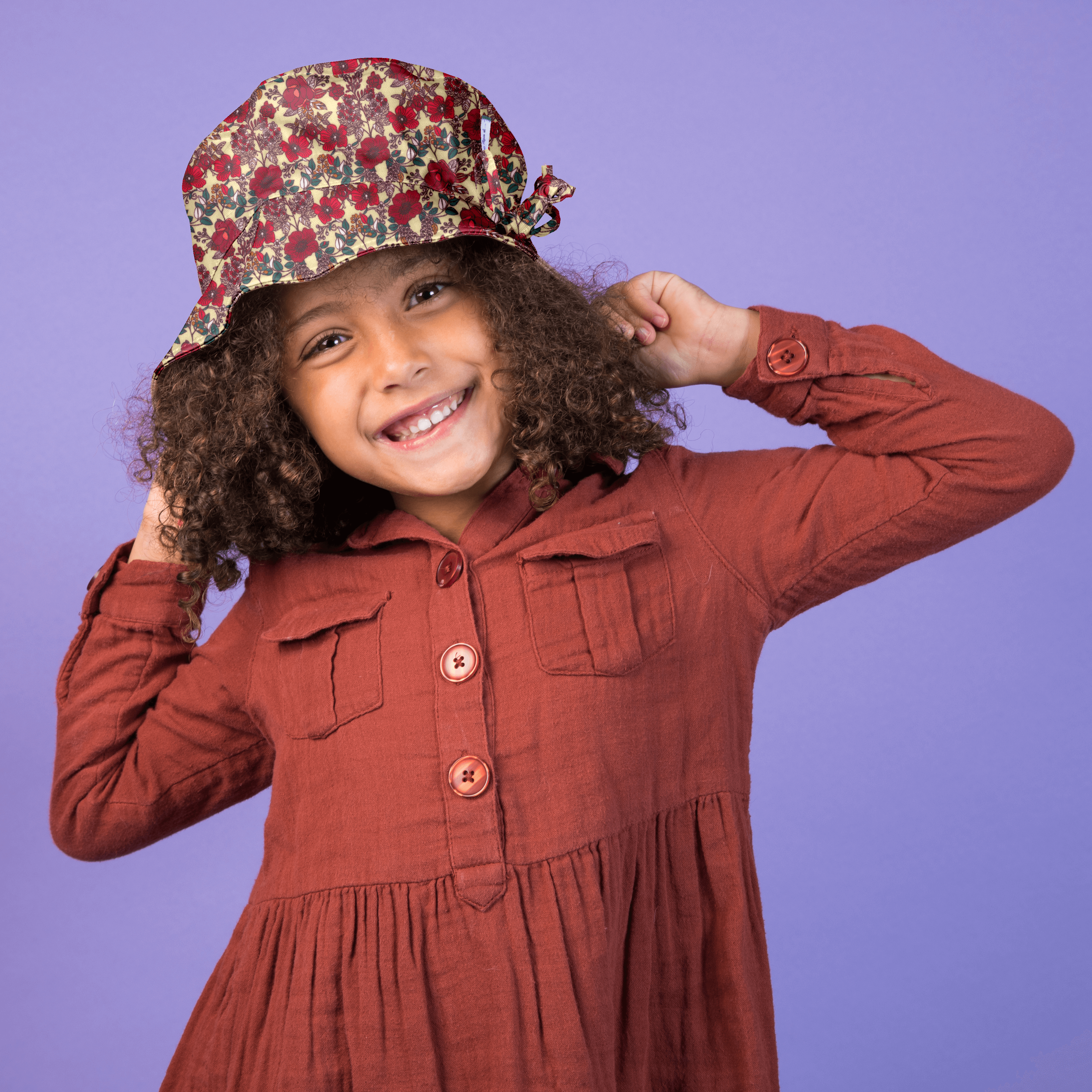 Chapeau Pluie Ajustable Enfant T2 Coquelicot