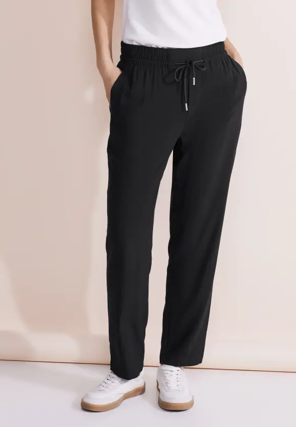 Viskose Loose Fit Hose - Black