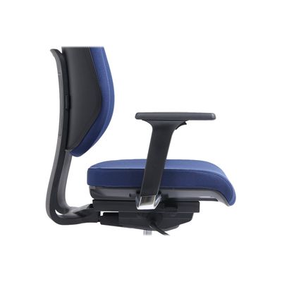 Fauteuil de bureau ROMEO - accoudoirs en option - bleu, base alu