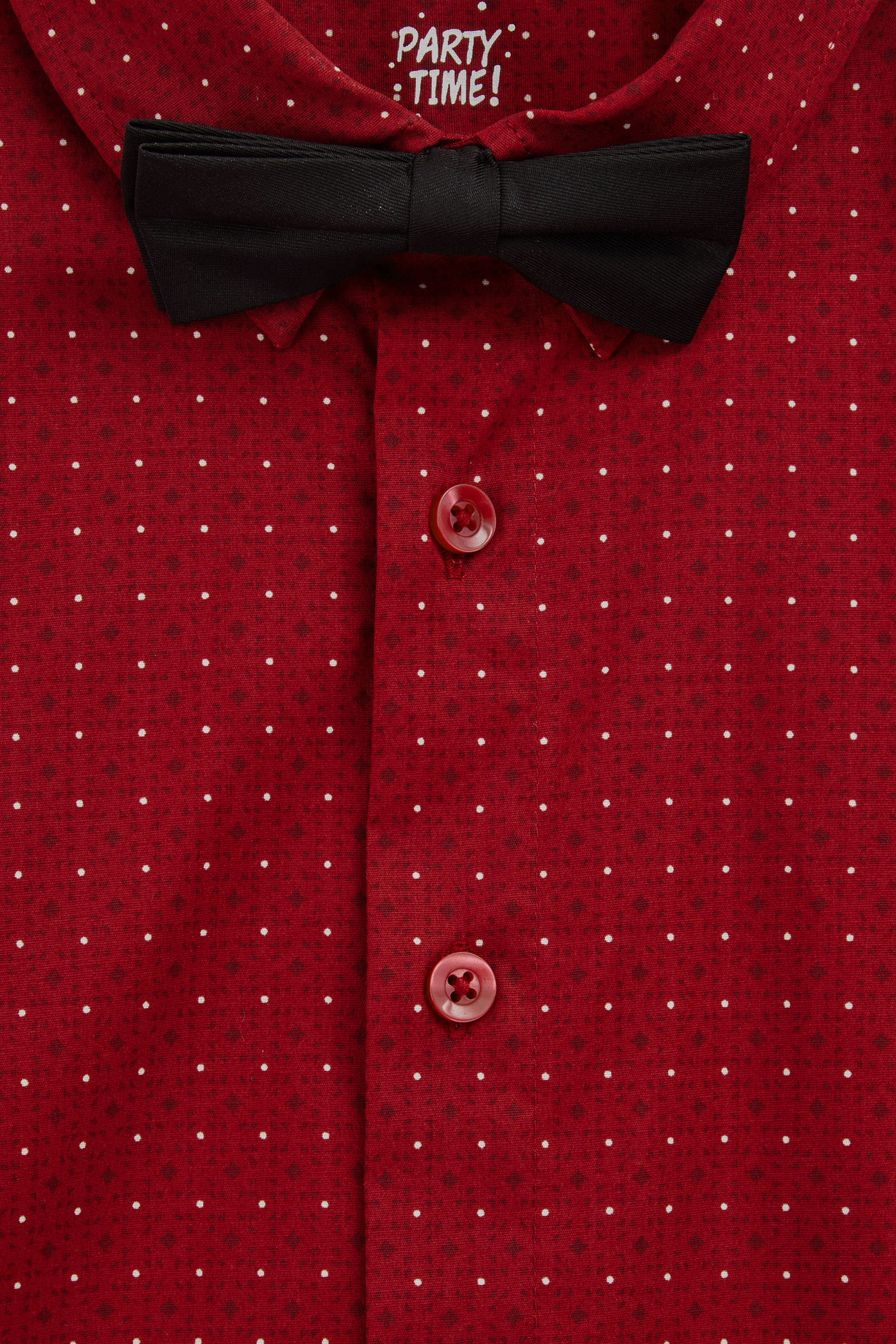 Jongens overhemd met afneembare vlinderdas WE Fashion Bordeauxrood