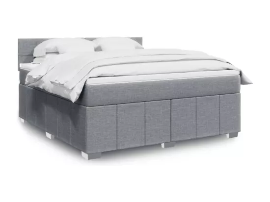 Sommier à lattes de lit avec matelas Gris clair 180x200cm Tissu