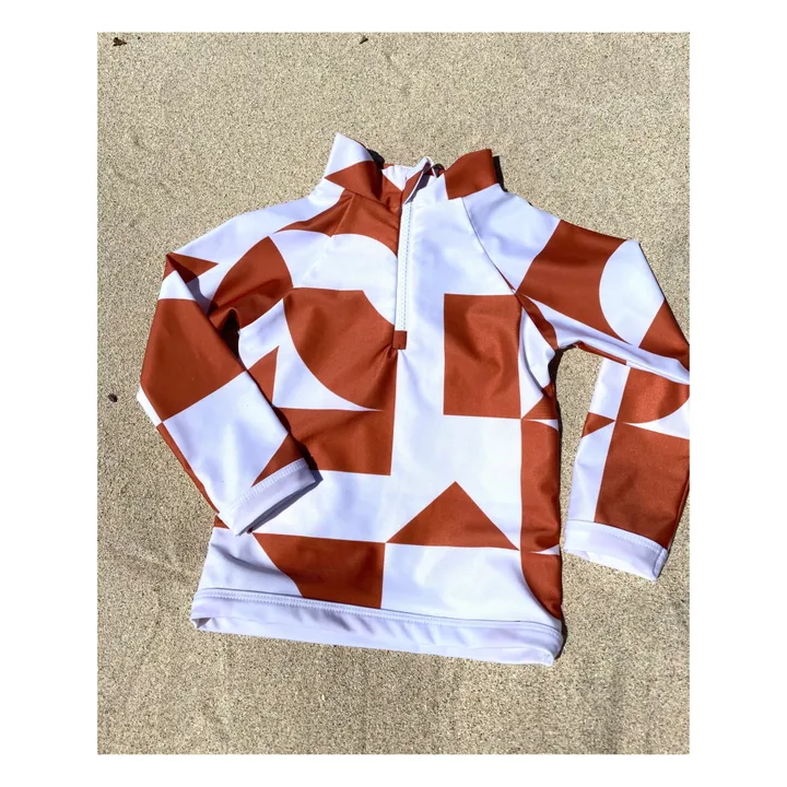 Juillet Juillet T-Shirt Anti-UV Matière Recyclée Géométrique | Terracotta