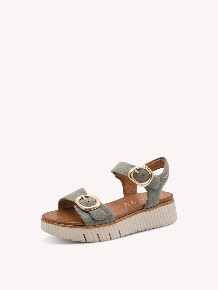 Leren Sandaal - khaki