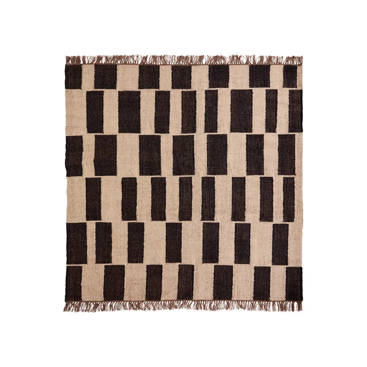 House Doctor - Graph Teppich, 180 x 180 cm, Natur / schwarz