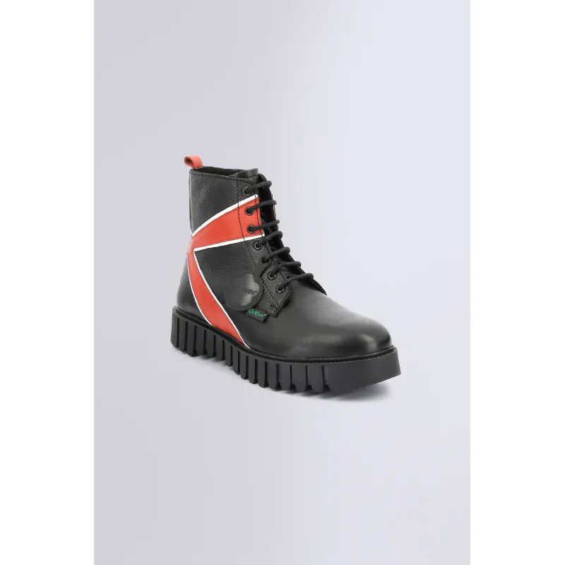 KICK FABULOUS NOIR ROUGE BOOTS Cuir Homme