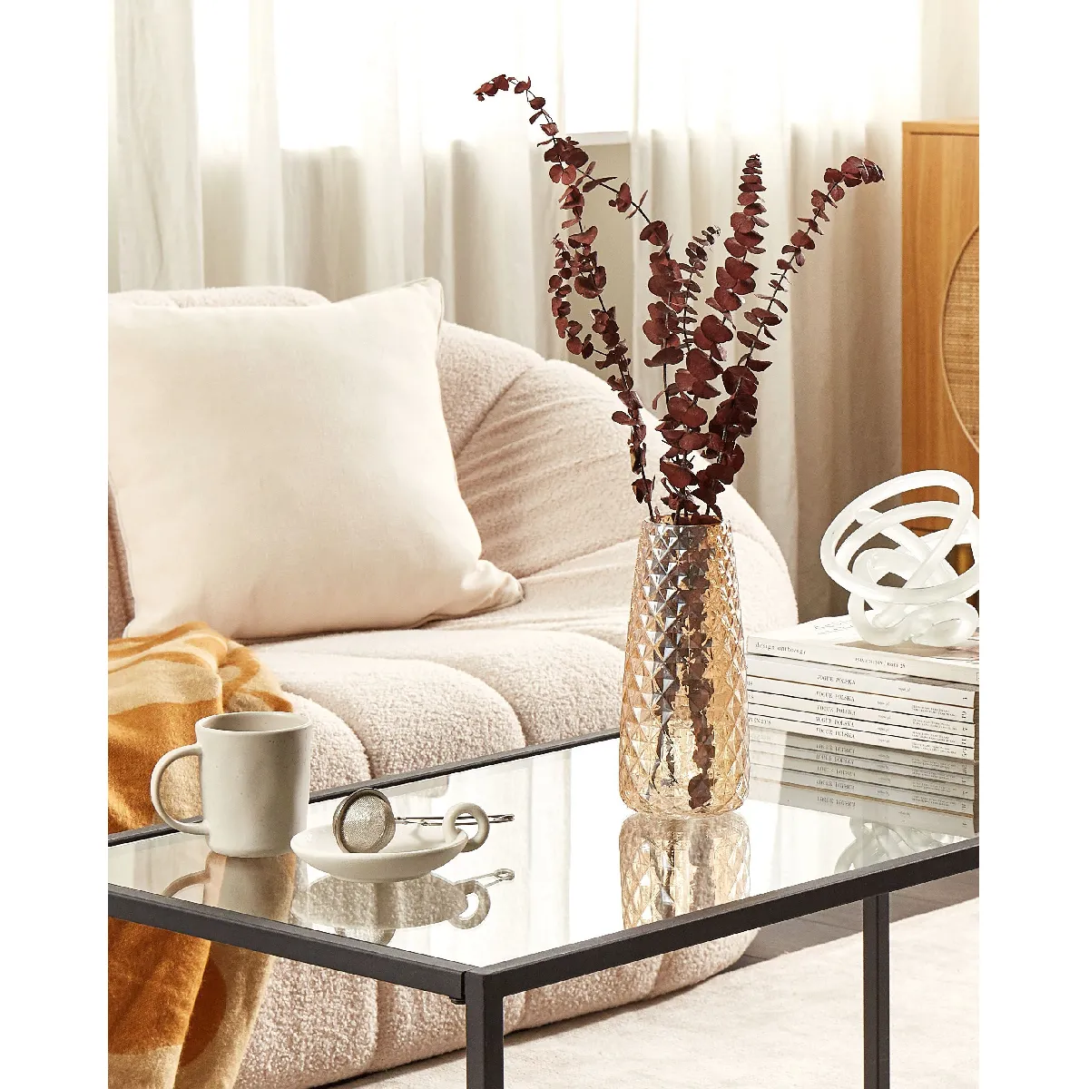 BELIANI Vase PACHEIA - Verre Orange 23 cm