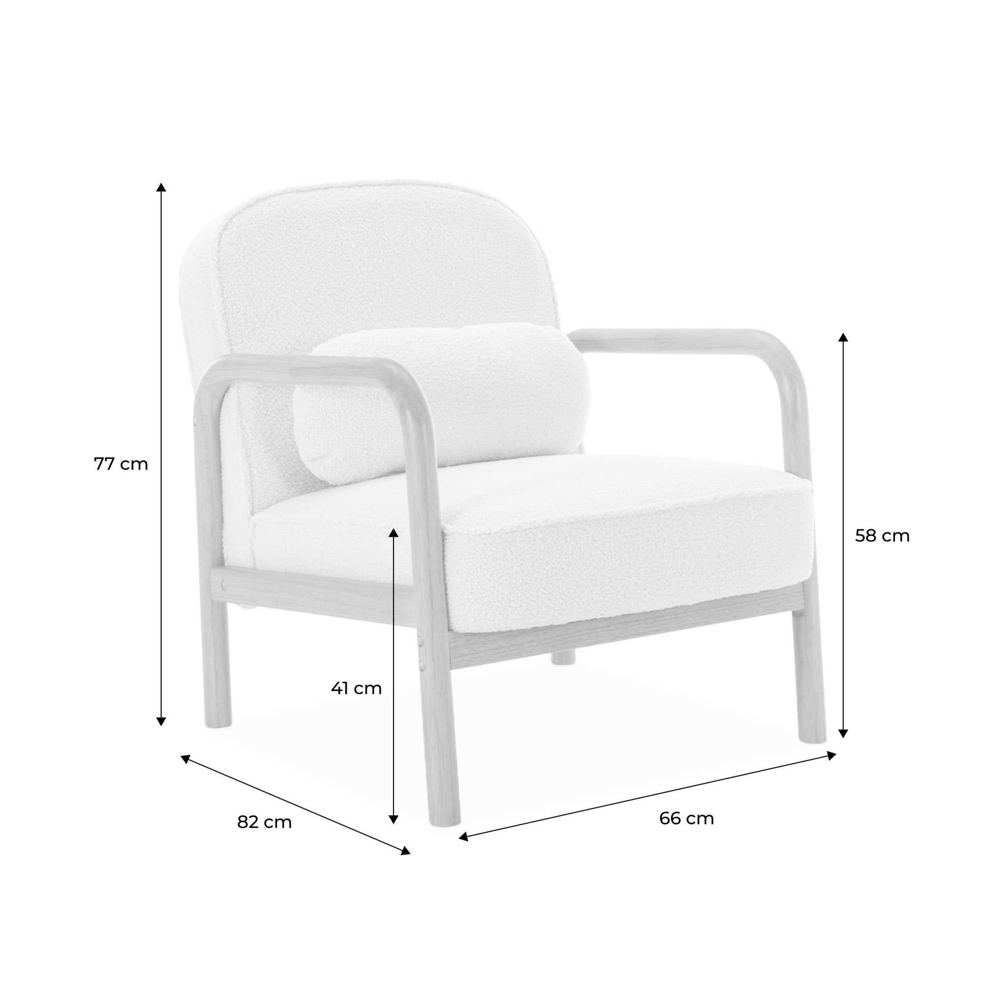 sweeek - Fauteuil, B 66 x D 82 x H 77cm