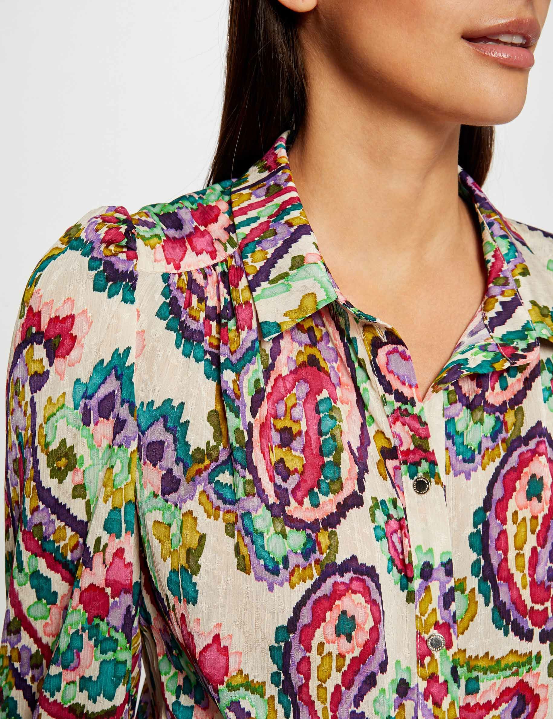 Chemise manches 3/4 imprimé cachemire multico femme - multico