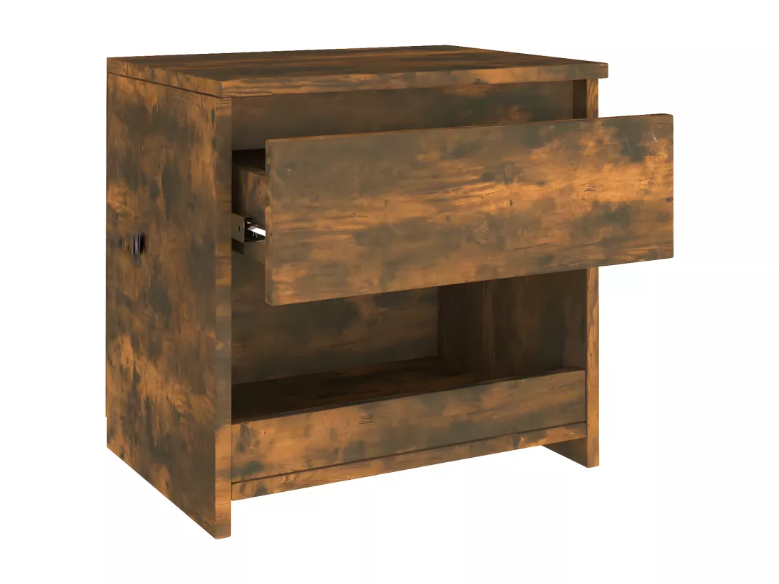 Table de chevet Chêne fumé 40x30x39 cm Bois d'ingénierie