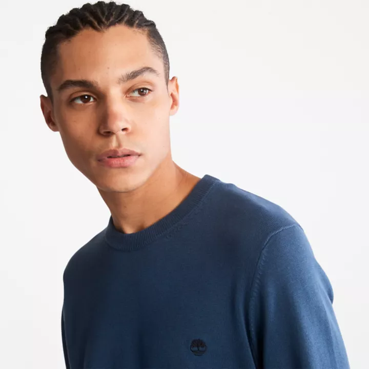 Pull à col rond Williams River pour homme en bleu marine