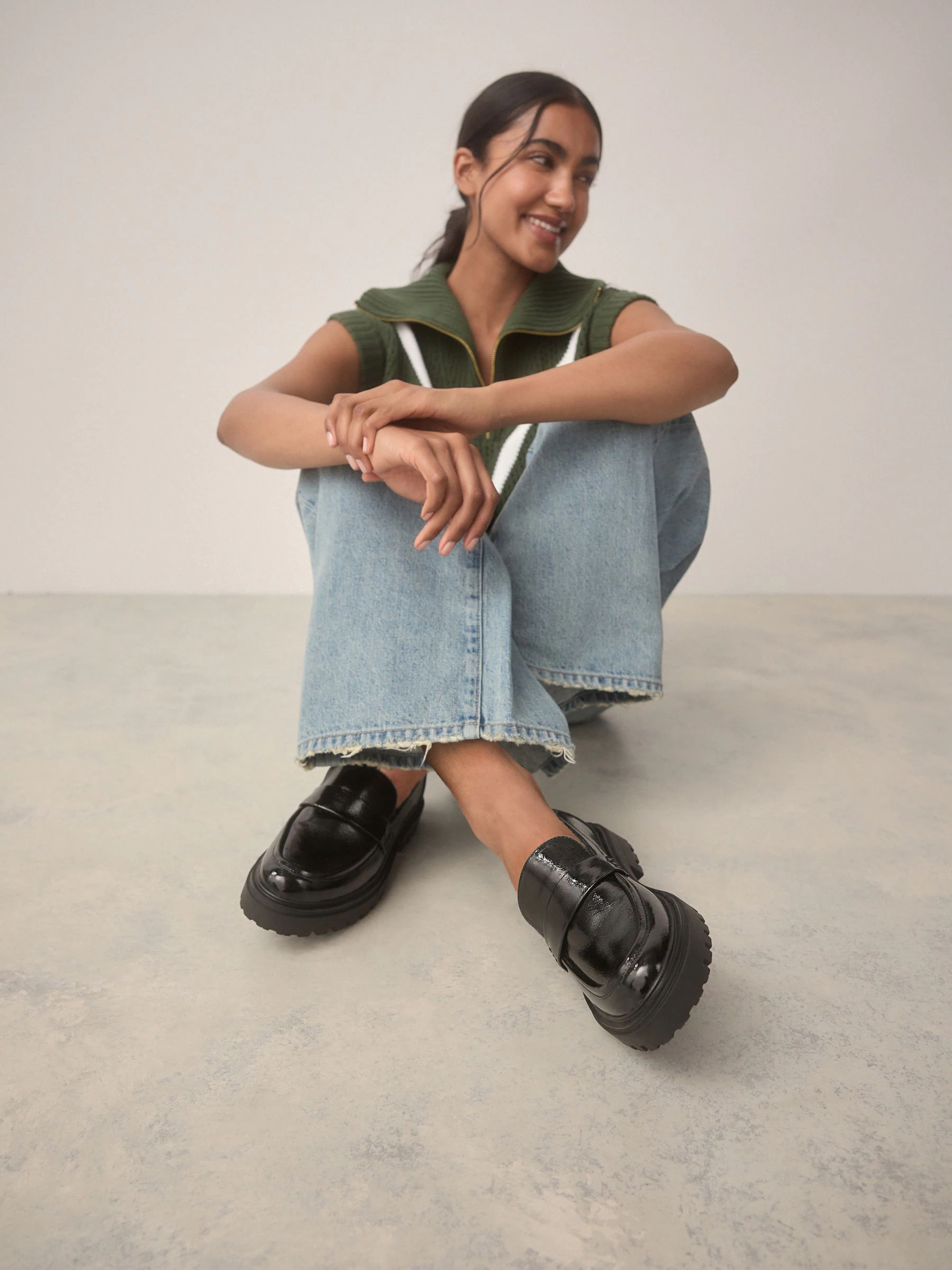 Zwart - Loafers met dikke zool