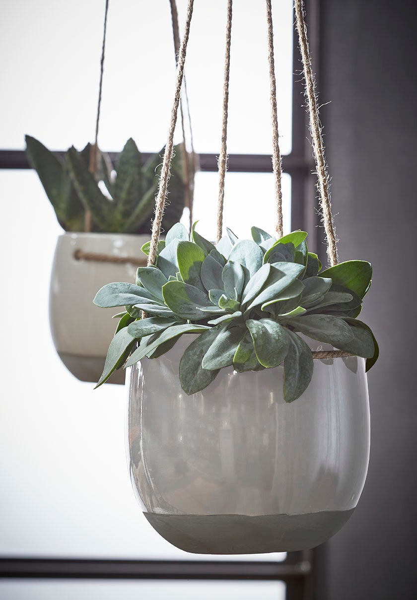 Mica Decorations hangpot Resa D 10 H 8,5 lichtgrijs