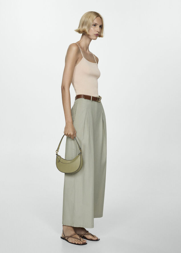 MANGO Knit strap top Lt-pastel pink