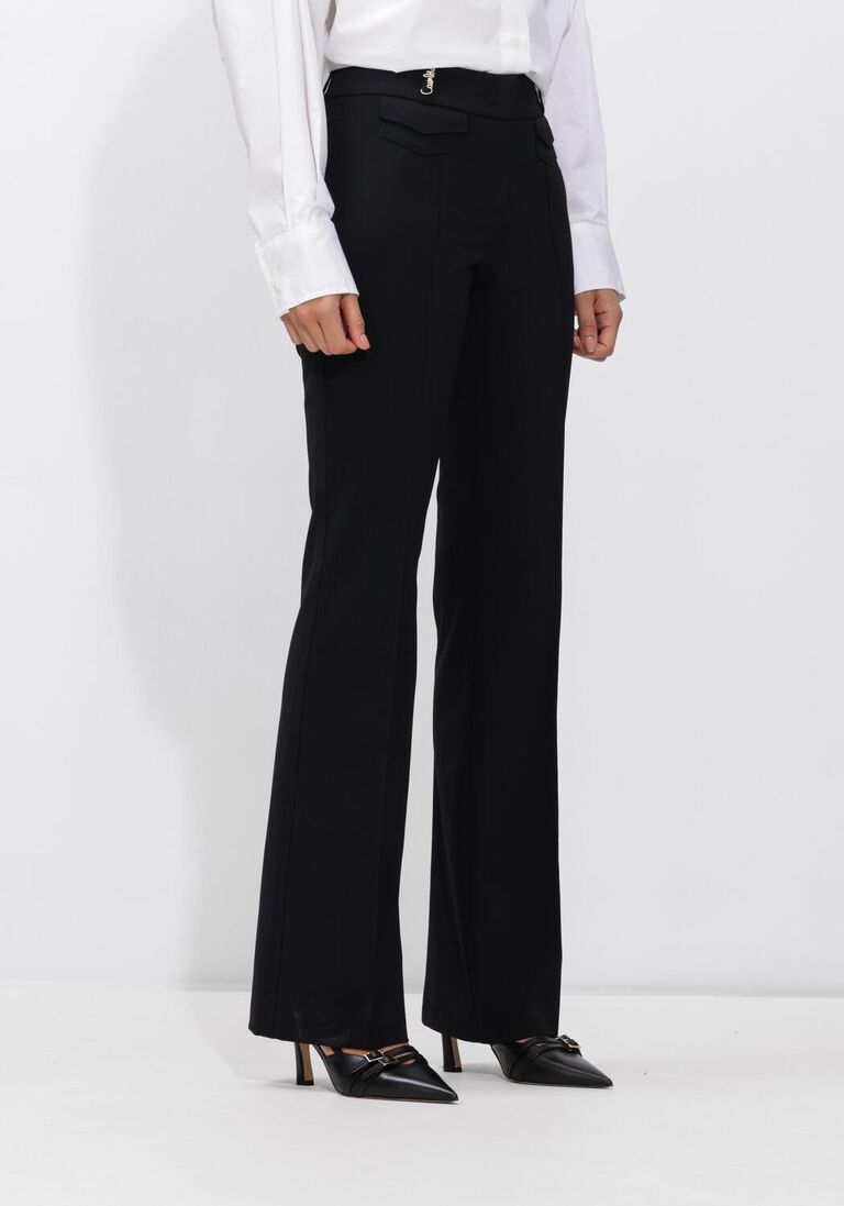 zwarte cambio flared broek farah flap pocket schmuck-emblem
