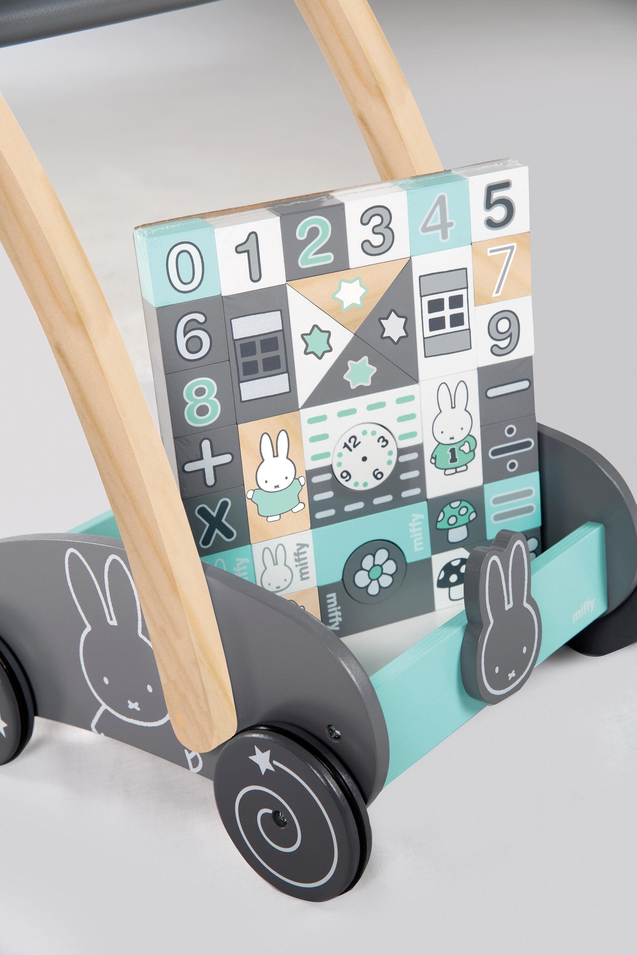 roba® Lauflernwagen »miffy®« mit 35-teiligem Holzbausteine-Set